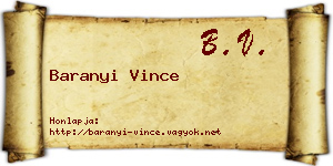 Baranyi Vince névjegykártya